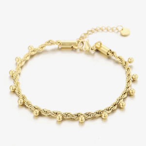 Armband mit gedrehten Kugeln Gold