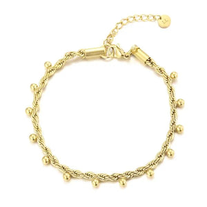 Armband mit gedrehten Kugeln Gold