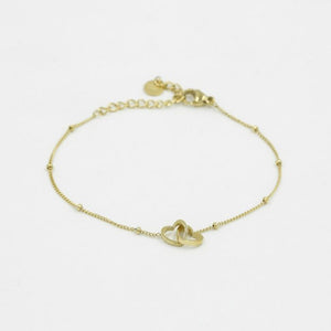 Armband mit verbundenen Herzen Gold