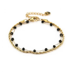 Doppeltes Armband Gold/schwarz