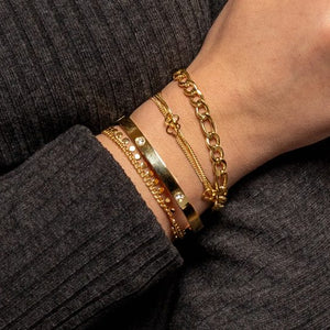 Dreischichtiges Kleeblatt Armband Gold