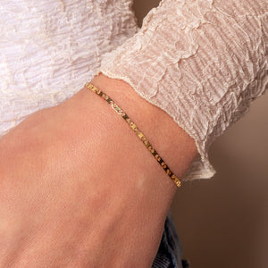 Armband mit flachen Gliedern Gold