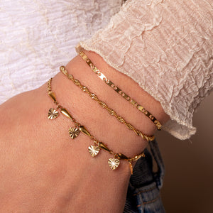 Armband mit flachen Gliedern Gold