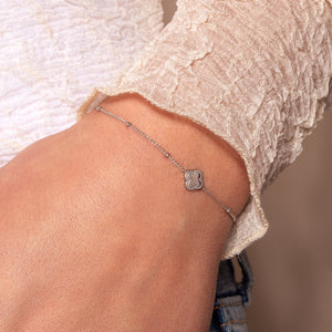 Armband mit Kleeblatt Silber