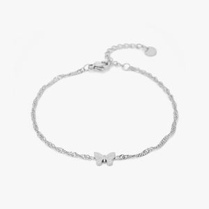 Armband gedreht mit Schmetterling Silber