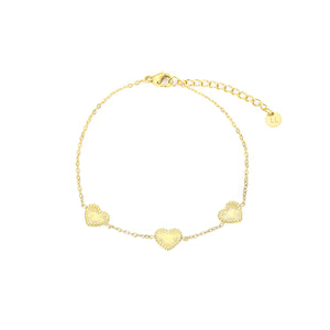 Armband Muster Herzchen Gold