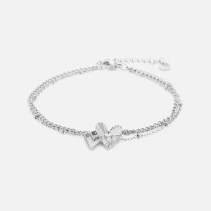 Armband doppeltem Herz Silber