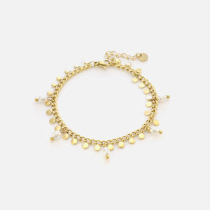 Armband Perle Münzen Gold