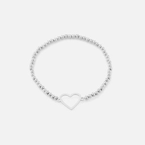 Armband Stretch offenes Herz Silber