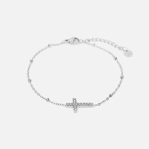 Armband Kreuz Strass Silber