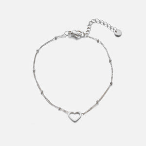 Armband einfaches Herz Silber