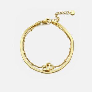 Zweischichtiges Armband Herzen Gold