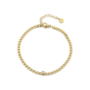 Gliederarmband mit Strass Gold