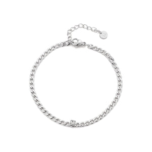 Gliederarmband mit Strass Silber