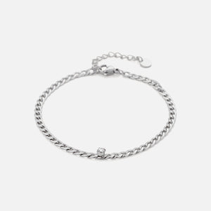 Gliederarmband mit Strass Silber