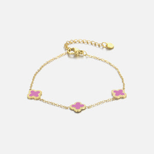 Armband Kleeblätter Gold/rosa