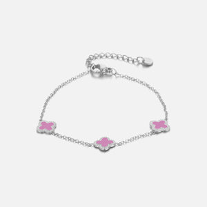 Armband Kleeblätter Silber/rosa