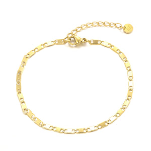 Armband mit flachen Gliedern Gold