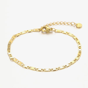 Armband mit flachen Gliedern Gold