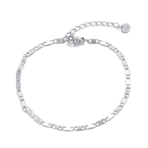 Armband mit flachen Gliedern Silber