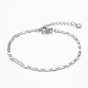 Armband mit flachen Gliedern Silber