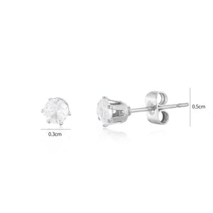 Ohrstecker Diamant 3mm Silber