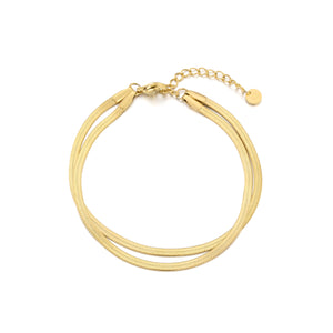 Doppelschichtiges Armband mit Muster Gold