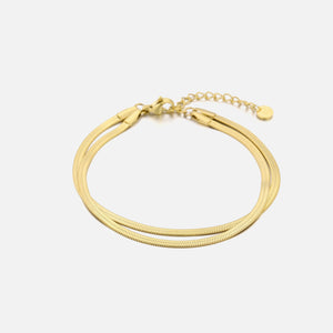 Doppelschichtiges Armband mit Muster Gold