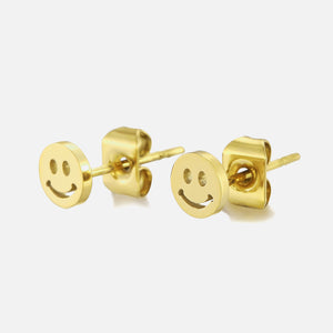 Ohrstecker Smiley Gold