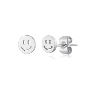 Ohrstecker Smiley Silber