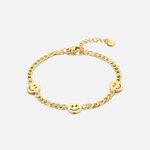 Gliederarmband mit Smileys Gesichtern Gold