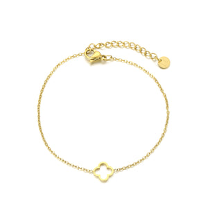 Armband offenes Kleeblatt Gold