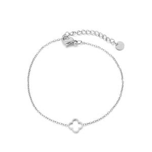 Armband offenes Kleeblatt Silber