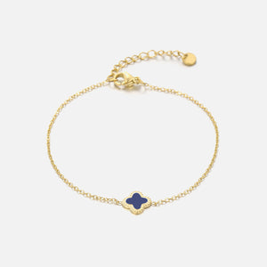 Armband Kleeblatt Gold/blau