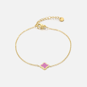 Armband Kleeblatt Gold/rosa