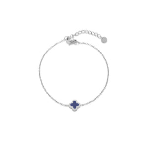 Armband Kleeblatt Silber/blau