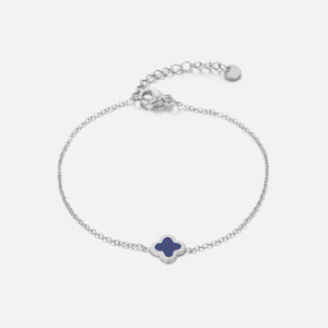 Armband Kleeblatt Silber/blau