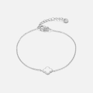 Armband Kleeblatt Silber/weiß