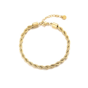 Gedrehtes Armband 4mm Gold