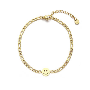 Gliederarmband mit Smiley Gesicht Gold