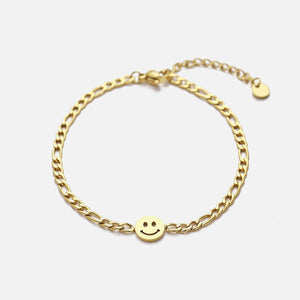 Gliederarmband mit Smiley Gesicht Gold