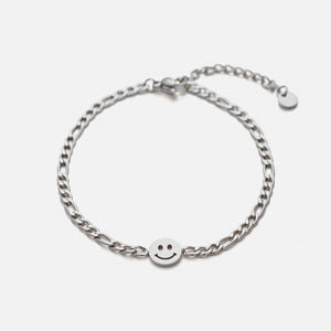 Gliederarmband mit Smiley Gesicht Silber