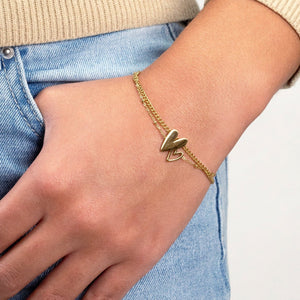 Armband doppeltem Herz Gold