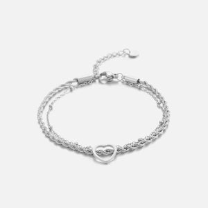 Armband gedrehtes Herz Silber