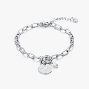 Armband mit Münze und Perle Silber