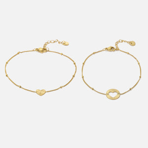 Armband-Set Double Love Gold