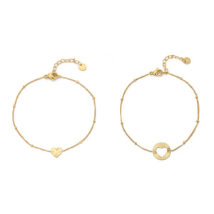 Armband-Set Double Love Gold