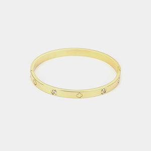 Bangle Stein Kleeblatt Gold