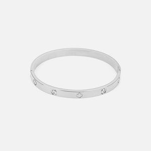 Bangle Stein Kleeblatt Silber