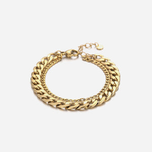 Chunky Doppelarmband Gold